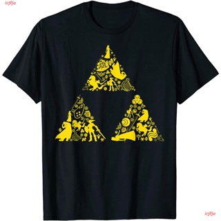 【Hot】irjfje Nintendo Zelda The Elements Of Hyrule Triforce Logo T-Shirt เสื้อยืดผู้ชาย ดพิมพ์ลาย คอกลม cotton แฟชั่น การ