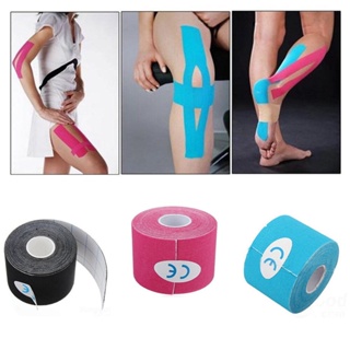 Kinesiology Tape เทปบำบัด5cmx5m หรือ 2.5cmx5m คิเนสิโอ ไคเนเทป เทปติดกล้ามเนื้อ เทปพยุงกล้ามเนื้อSports Muscle Tape