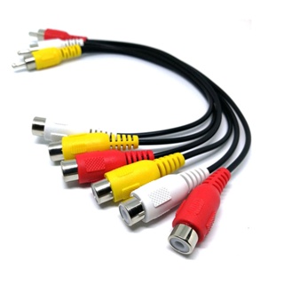 3RCA ชายแจ็ค 6RCA หญิงปลั๊ก NC XQIN 3RCA ชายถึง 6RCA หญิงปลั๊ก Splitter o TV DVD Video Adapter สาย AV