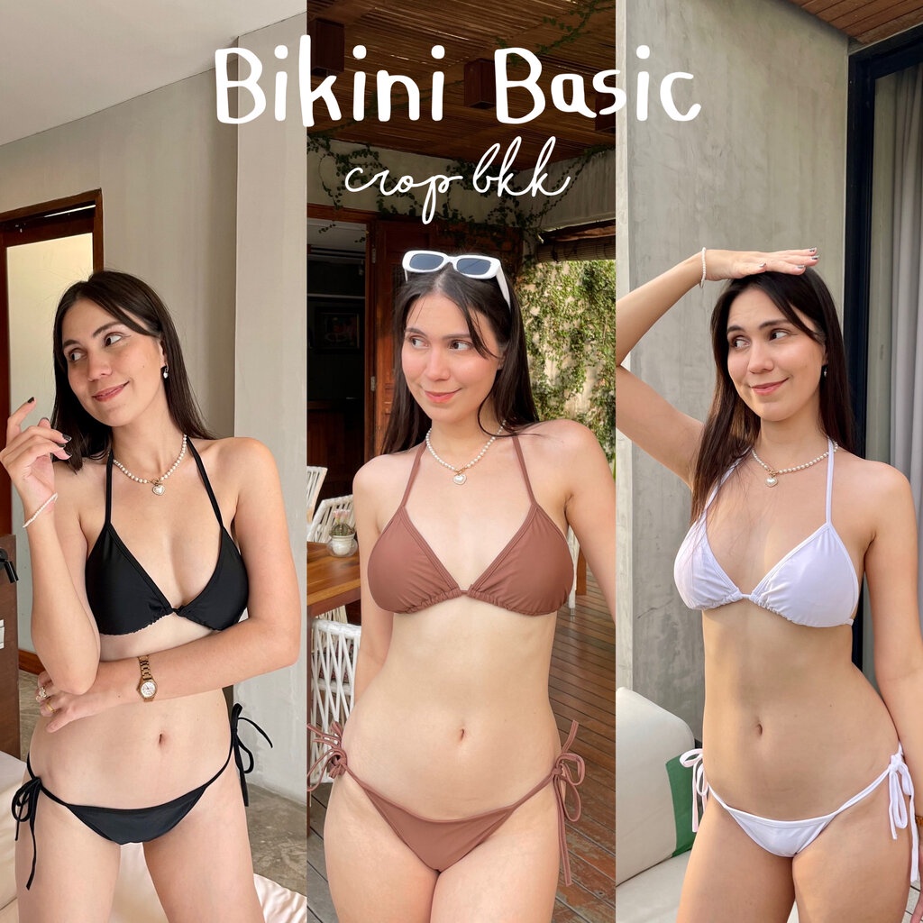 bikini-basic-บิกินี่-2-ชิ้น-สีพื้นเบสิคๆ-สวยมาก-มีฟองน้ำเสริมทรง-ผ้าว่ายน้ำอย่างดี-ผูกปรับ