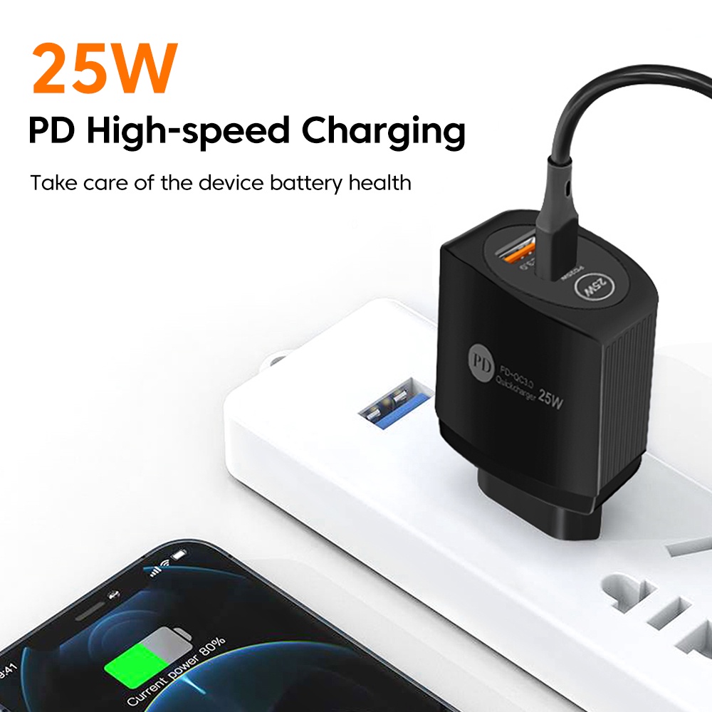 elough-อะแดปเตอร์หัวชาร์จ-usb-c-25w-type-c-แบบติดผนัง