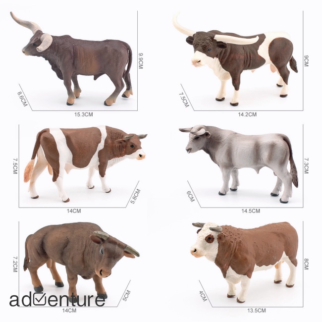 adven-โมเดลฟิกเกอร์-รูปวัว-วัวจําลอง-ของเล่นเสริมการเรียนรู้-สําหรับเด็ก