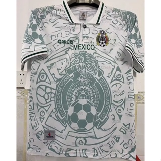 เสื้อกีฬาแขนสั้น ลายทีมชาติฟุตบอล Mexico 1999 ชุดเยือน สไตล์เรโทร เพิ่มตัวเลข และชื่อได้