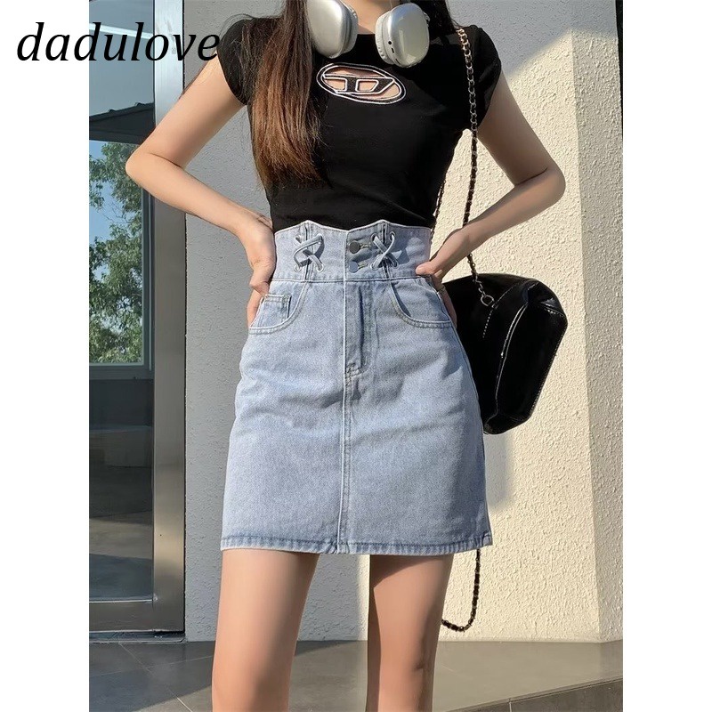 dadulove-new-american-ins-light-colored-denim-skirt-niche-high-waist-a-line-skirt-large-size-bag-hip-skirt