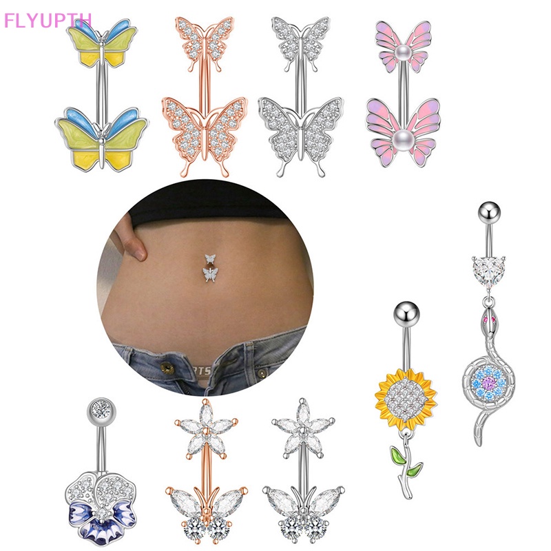 flyup-จิวสะดือ-เหล็ก-รูปผีเสื้อ-เครื่องประดับ-สําหรับผู้หญิง-th