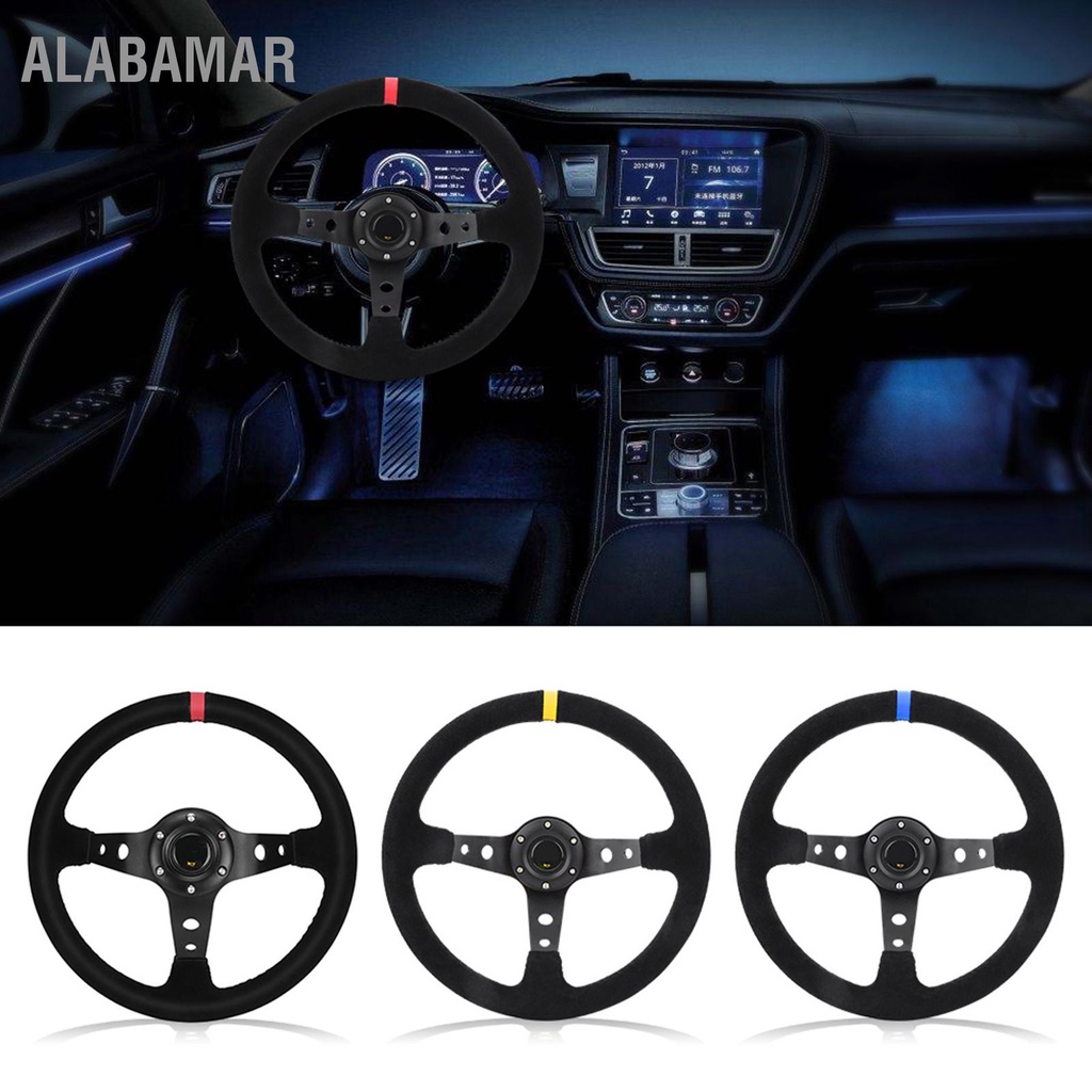 alabamar-universal-35-ซม-14-นิ้ว-6-bolts-auto-car-racing-พวงมาลัยพร้อมแตร