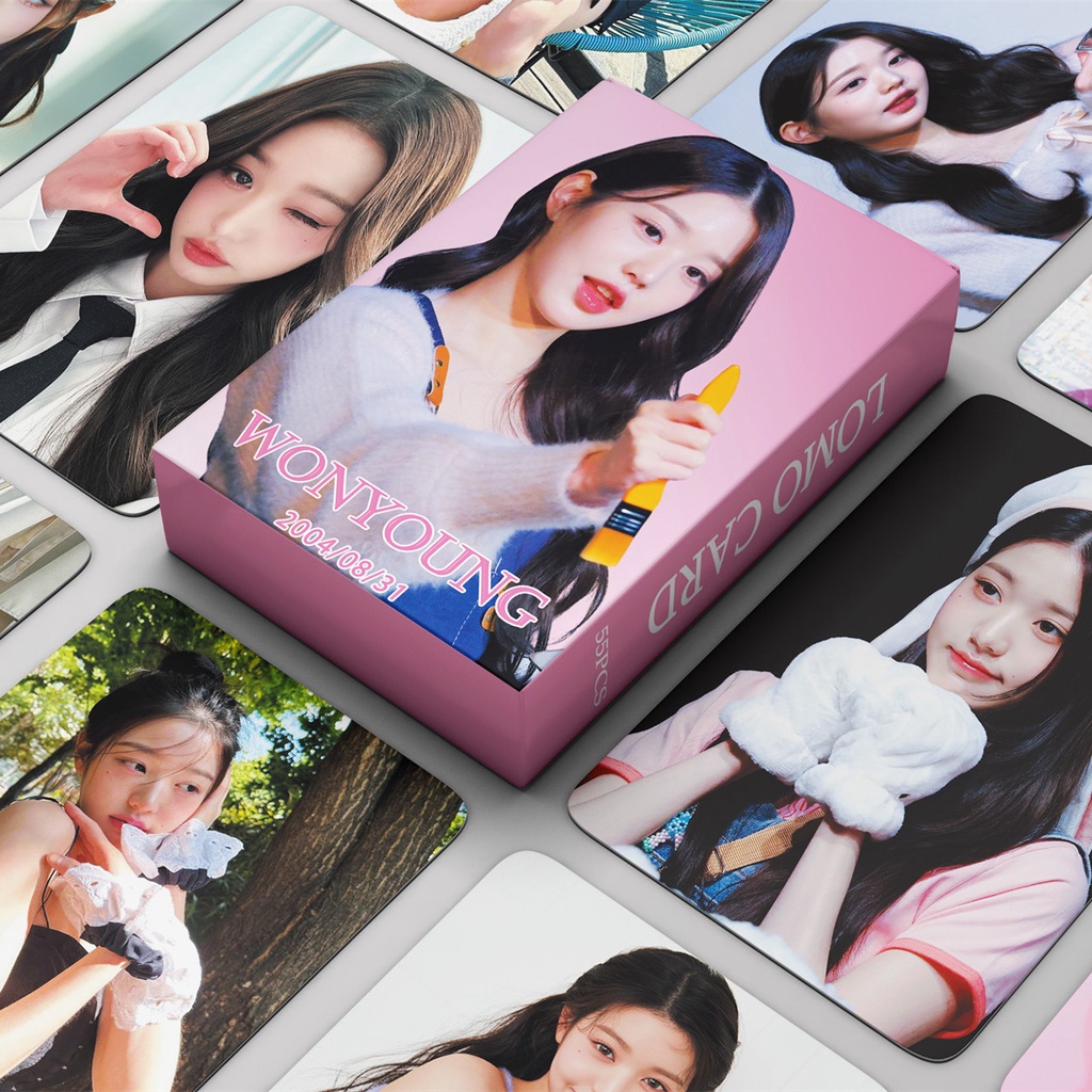 โปสการ์ดโลโม่-รูปภาพศิลปินเกาหลี-wonyoung-ive-จํานวน-55-ชิ้น-ต่อกล่อง