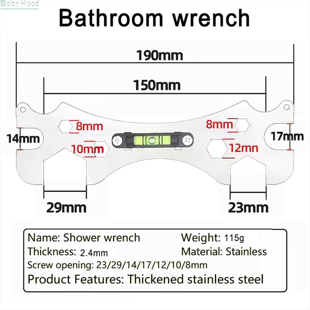 big-discounts-wrench-level-gauge-multifunctional-self-levelling-shower-key-tool-curved-key-bbhood