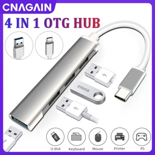 Cnagain 4 IN 1 อะแดปเตอร์ฮับ USB 3.0 OTG PD ขนาดเล็ก ชาร์จเร็ว สําหรับ Macbook Pro Laptop Lenovo XIAOMI HUAWEI