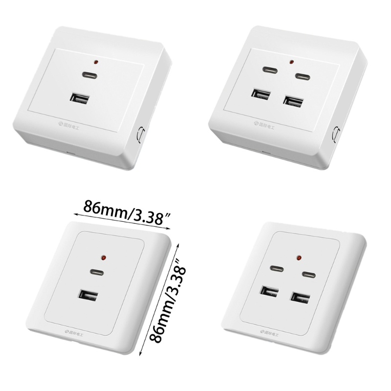 เต้าเสียบชาร์จ-usb-typec-18w-220v-สําหรับติดผนัง
