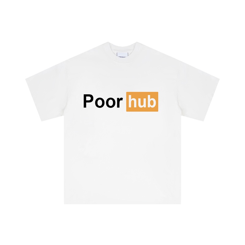 poorhub-ล้อเลียนภาษาอังกฤษผ้าฝ้ายสั้นเสื้อยืด-unisex-ตลกเสื้อยืด