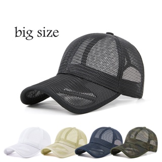 หมวกเบสบอล ผ้าตาข่าย ขนาดใหญ่ คุณภาพสูง เหมาะกับเล่นกีฬากลางแจ้ง แฟชั่นฤดูร้อน สําหรับผู้ชาย