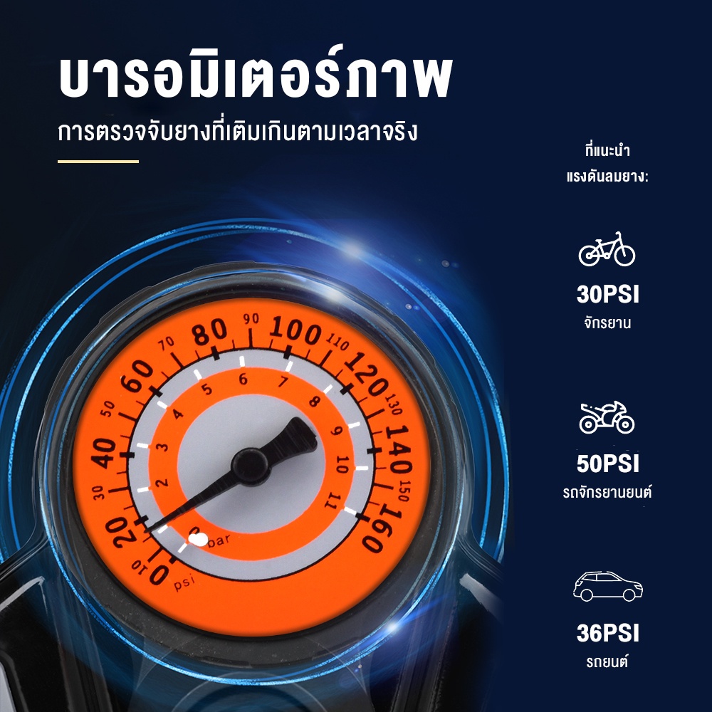 สูบจักรยาน-สูบลม-ที่สูบลม-สูบลมจักรยาน-ที่สูบลมจักรยาน-สูบลม-160psi-ที่สูบลมมอเตอร์ไซค์-ที่เติมลมจักรยาน-ที่สูบลม