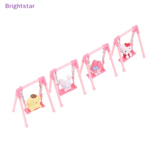 Brightstar ใหม่ ฟิกเกอร์การ์ตูน Hello Kitty Playing On The Swings Kawaii My Melody Cinnamoroll Purin ของเล่นสําหรับเด็ก