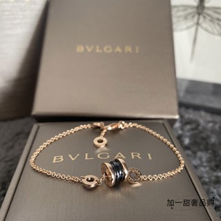 [พร้อมส่ง] Bvlgari Bvlgari B.ZERO1 สร้อยข้อมือเซรามิค สีโรสโกลด์ สีดํา แฟชั่นฤดูใบไม้ผลิ สําหรับผู้หญิง