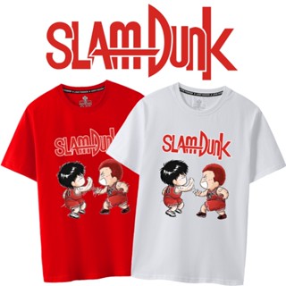 SLAM DUNK อะนิเมะ Slam Dunk Master Rukawa Maple Sakuragi ถนนดอกไม้ศตวรรษที่ห้าอะนิเมะผ้าฝ้ายแขนสั้นเสื้อยืด