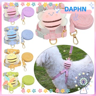 Daphs ปลอกคอจูงสัตว์เลี้ยง สุนัข ปรับได้ รูปผึ้งเดินตะกั่ว