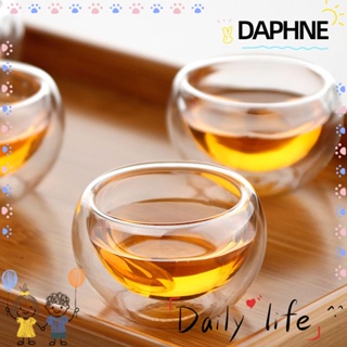 Daphne แก้วน้ําใส ขนาดเล็ก 50 มล. ทนความร้อน แฮนด์เมด สองชั้น สําหรับวิสกี้ น้ําผลไม้ ชา เบียร์