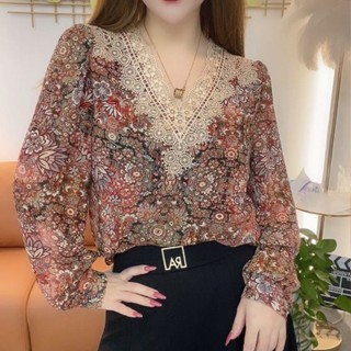 เสื้อเชิ้ตแขนยาว ผ้าชีฟอง ขนาดใหญ่ เข้ากับทุกการแต่งกาย แฟชั่นฤดูร้อน สไตล์เรโทร สําหรับผู้หญิง