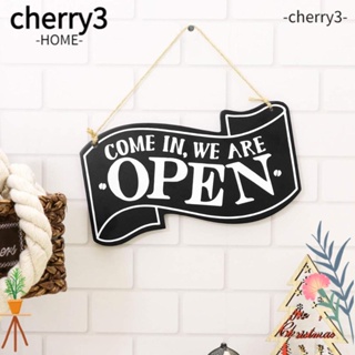 Cherry3 ป้ายสัญลักษณ์ธุรกิจ แบบสองด้าน พร้อมแหวนแขวน เปิดปิด