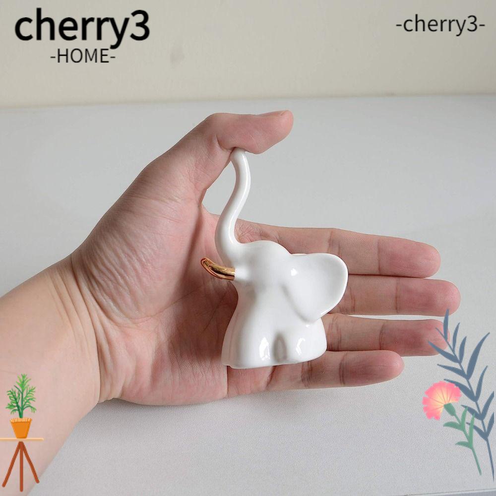 cherry3-รูปปั้นช้างเซรามิค-สีทอง-ขาว-สไตล์โมเดิร์น-สําหรับตกแต่งบ้าน-ห้องนอน-2-ชิ้น