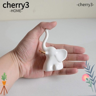 Cherry3 รูปปั้นช้างเซรามิค สีทอง ขาว สไตล์โมเดิร์น สําหรับตกแต่งบ้าน ห้องนอน 2 ชิ้น