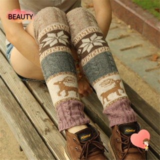 BEAUTY Boho Womens Leg Warmers Accessories Knee High Socks Knitted Boot Warmers Winter Fashion Warm Long Socks/Multicolor