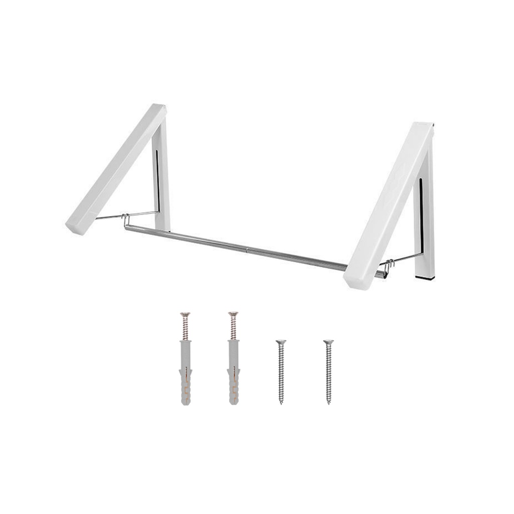 Wall Mounted White Storage Foldable Carbon Steel Heavy Duty Drilling