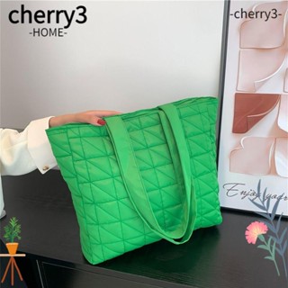 Cherry3 กระเป๋าสะพายไหล่ กระเป๋าถือ ทรงโท้ท ลายสก๊อต แฟชั่นฤดูหนาว