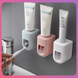 Creative Toothpaste Squeezer Automatic Toothpaste Extruder ห้องอาบน้ำ Toilet Multi-functional Wall Punch-free Simple Lazy Toothpaste Rack เครื่องมือ [COD]