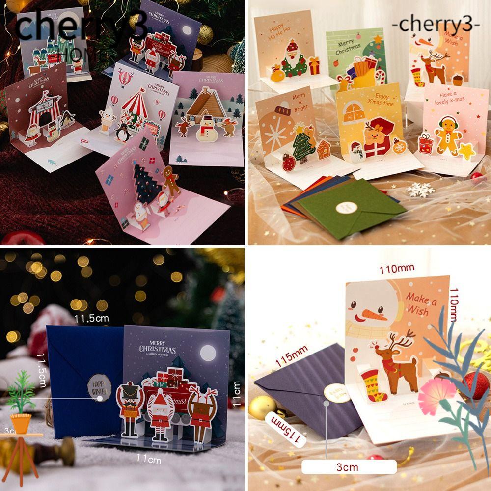 cherry3-สติกเกอร์-ลายคริสต์มาส-พร้อมซองจดหมาย-สําหรับตกแต่งปาร์ตี้คริสต์มาส-6-ชิ้น-ต่อชุด