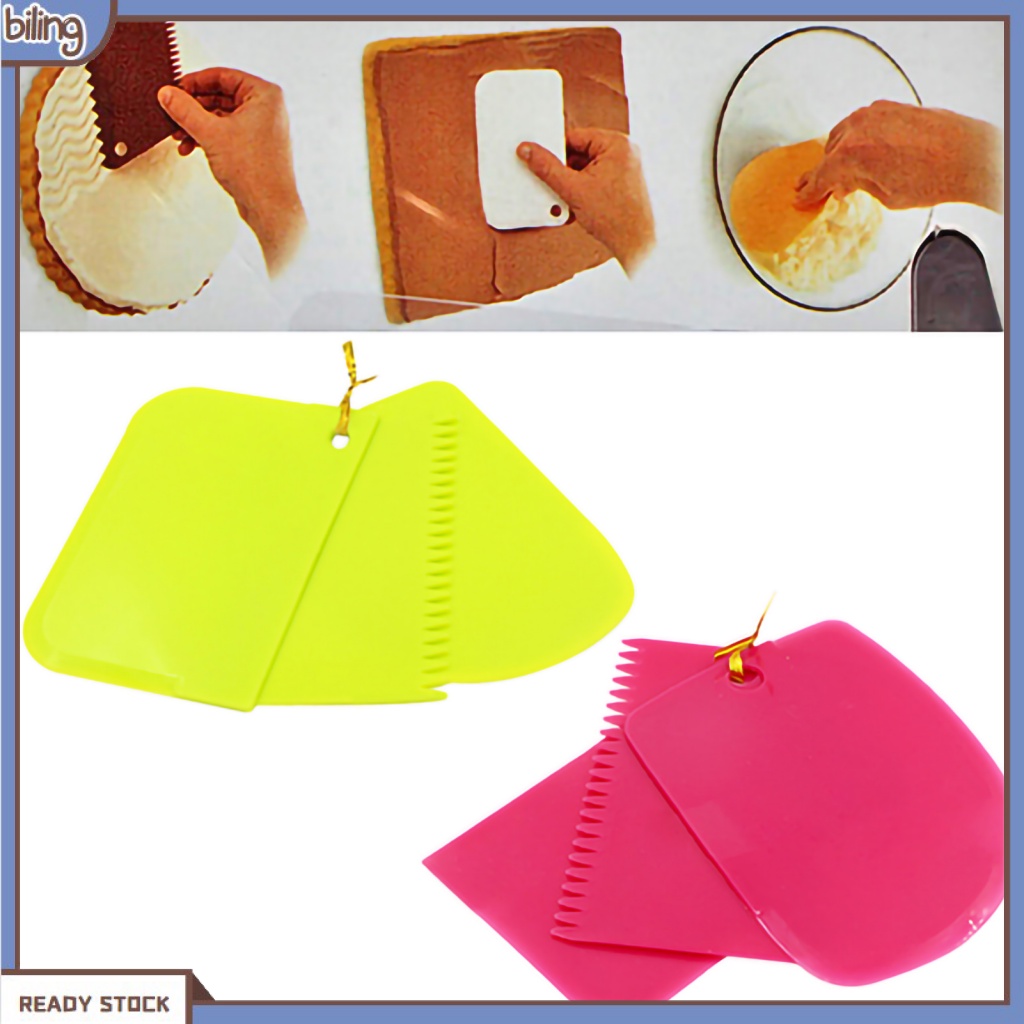 biling-ที่ขูดเค้ก-สีพื้น-3-ชิ้น-สําหรับขอบเค้ก-ชุดไม้พายเค้ก-แบบพกพา