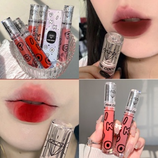 Pink COCO ลิปสติก ลิปกลอส เนื้อแมตต์ ไม่จางหาย สีขาว สําหรับนักเรียน