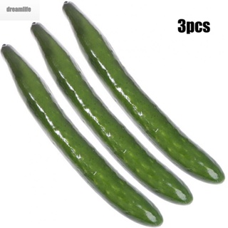 【DREAMLIFE】Simulation Cucumber Home Decoration Props Realistic Look Soft and Safe Pack of 3