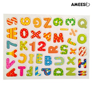 Ameesi สติกเกอร์ไม้ รูปตัวอักษร ตัวเลข สีสันสดใส สําหรับตกแต่งตู้เย็น DIY