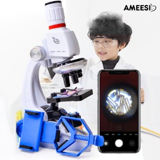 Ameesi กล้องจุลทรรศน์ชีววิทยาศาสตร์ ขนาดเล็ก 100-1200X ของเล่นเสริมการเรียนรู้เด็ก