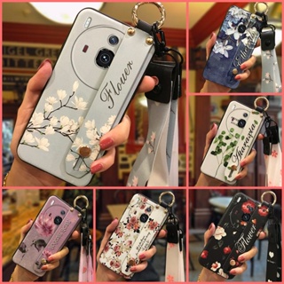 Durable ring Phone Case For ZTE-Nubia Z50S Pro Fashion Design Lanyard Anti-knock Flower protective Waterproof Wristband
