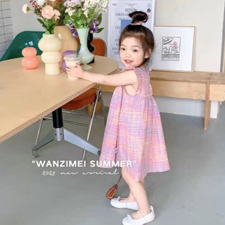 พร้อมส่ง ลดกระหน่ํา ชุดเดรสเจ้าหญิง ลายสก๊อต สีชมพู ขนาดเล็ก สไตล์ญี่ปุ่น เกาหลี แฟชั่นฤดูร้อน สําหรับเด็กผู้หญิง 2023