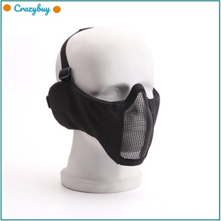 Cr หน้ากากผ้าออกซฟอร์ด ครึ่งหน้า ป้องกันหู น้ําหนักเบา ระบายอากาศ สําหรับขับขี่กลางแจ้ง