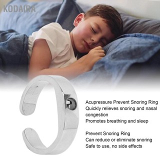 KODAIRA ป้องกันการนอนกรนแหวนช่วยหายใจแหวนไทเทเนียมสตีลแบบปรับได้ Acupressure Snoring Ring