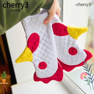 Cherry3 ถุงมือผ้าฝ้าย ทนความร้อน ลายการ์ตูนไก่ สําหรับเตาอบไมโครเวฟ ตกแต่งบ้าน
