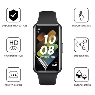 ฟิล์มไฮโดรเจลนิ่ม กันรอยหน้าจอโค้ง 9D สําหรับ Huawei Band 7 Huawei Honor Band 6