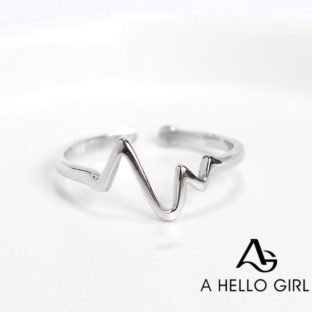 ภาพหน้าปกสินค้าแหวนเงิน รูปหัวใจ เต้นรําคลื่น สามารถปรับได้ เครื่องประดับ ของขวัญ สไตล์เกาหลี สําหรับผู้หญิง