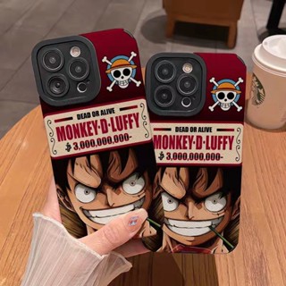 เคสโทรศัพท์มือถือหนังแกะ TPU แบบนิ่ม ลายการ์ตูนลูฟี่ กันกระแทก สําหรับ iPhone 11pro Max 14 Promax 11 12 13 6 7 8Plus X Max 15promax
