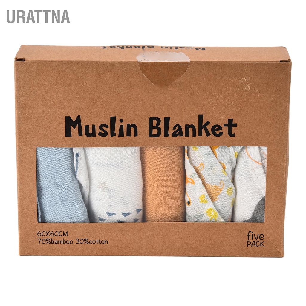 urattna-ผ้ากันเปื้อนเด็ก-5-ชิ้นดูดซับการพิมพ์ผ้าฝ้ายนุ่มผ้าขนหนูพยาบาลสำหรับทารกทารกเด็กวัยหัดเดิน