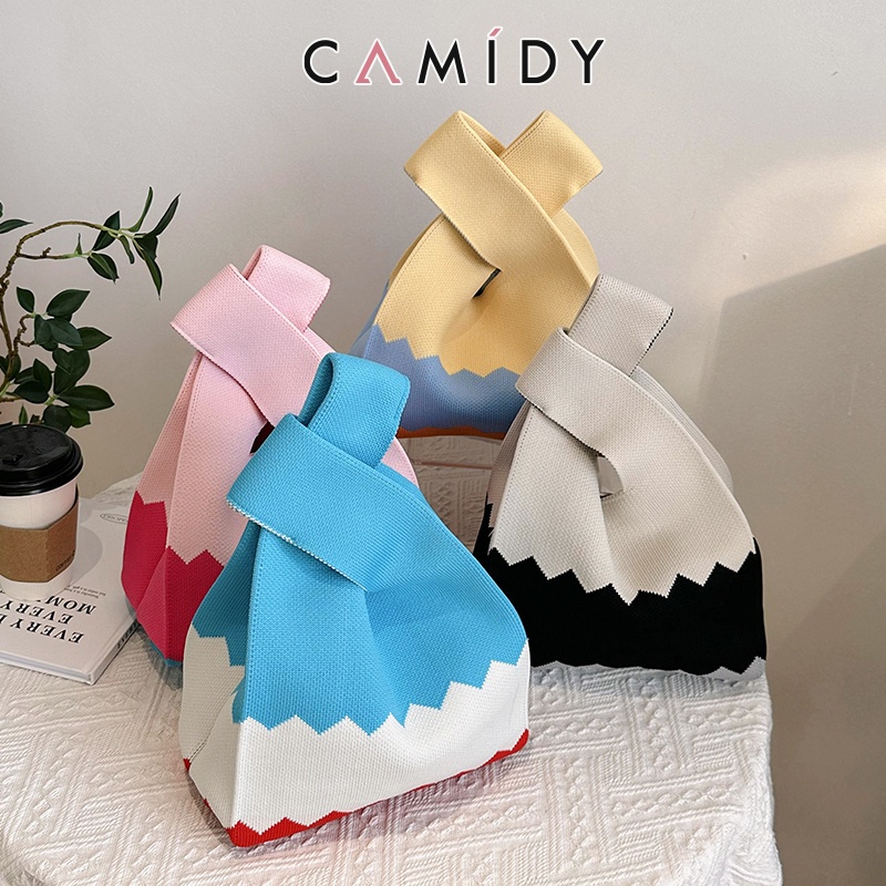 camidy-ใหม่กระเป๋าสตรีเกาหลี-dongdaemun-ins-buffollow-กระเป๋าสายรุ้งทอขนสัตว์ไหล่รักแร้