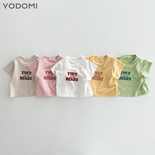 เสื้อยืด ผ้าฝ้าย ลายการ์ตูน ระบายอากาศ ใส่สบาย ฤดูร้อน สําหรับเด็กวัยหัดเดิน 2777