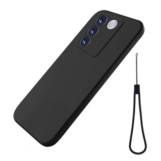 เคสโทรศัพท์มือถือ ซิลิโคน กันกระแทก ทําความสะอาดง่าย พร้อมสายคล้อง สําหรับ Vivo V27 Pro S16 Pro