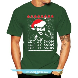 2023NEXเสื้อยืดผ้าฝ้ายพิมพ์ลายขายดี เสื้อยืดแขนสั้น คอกลม พิมพ์ลาย Pablo Escobar Snow Ugly Xmas Let It Snow สไตล์วินเทจ