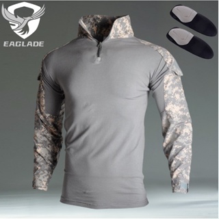 Eaglade เสื้อเชิ้ตยาว ลายกบยุทธวิธี YDJX-G2-HXLT In ACU ยืดหยุ่น ป้องกันข้อศอก